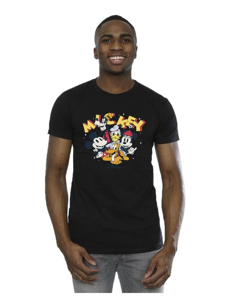 Disney - T-shirt motif Mickey Mouse motif/style groupe Noir - Kiabi