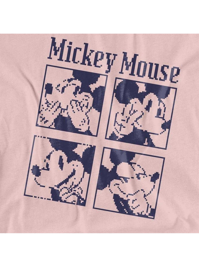 Disney - T-shirt motif Mickey Mouse motif/style pixelisé (Mickey Mouse) Rose - Kiabi