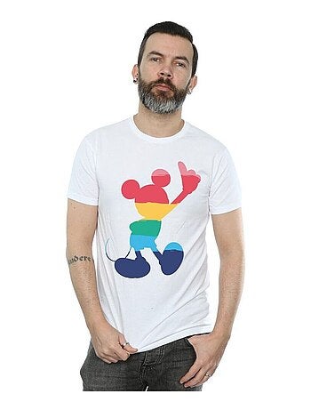 Disney - T-shirt motif Mickey Mouse motif/style pose arc-en-ciel