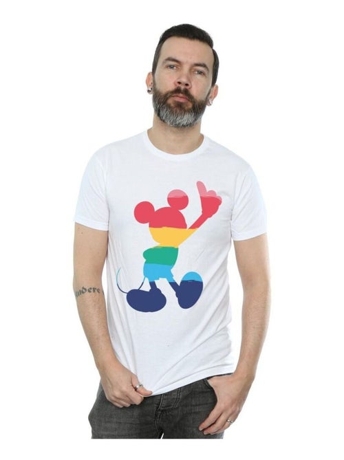 Disney - T-shirt motif Mickey Mouse motif/style pose arc-en-ciel - Kiabi