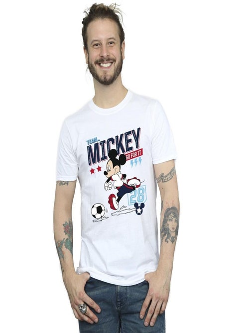 Disney - T-shirt motif Mickey Mouse motif/style ?quipe de foot TEAM FOOTBALL - Kiabi