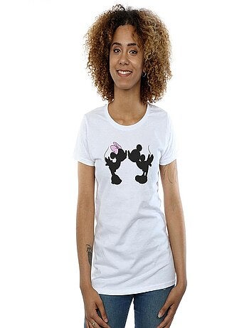 Disney - T-shirt motif Mickey Mouse motif/style silhouette et bisou
