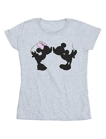 Disney - T-shirt motif Mickey Mouse motif/style silhouette et bisou