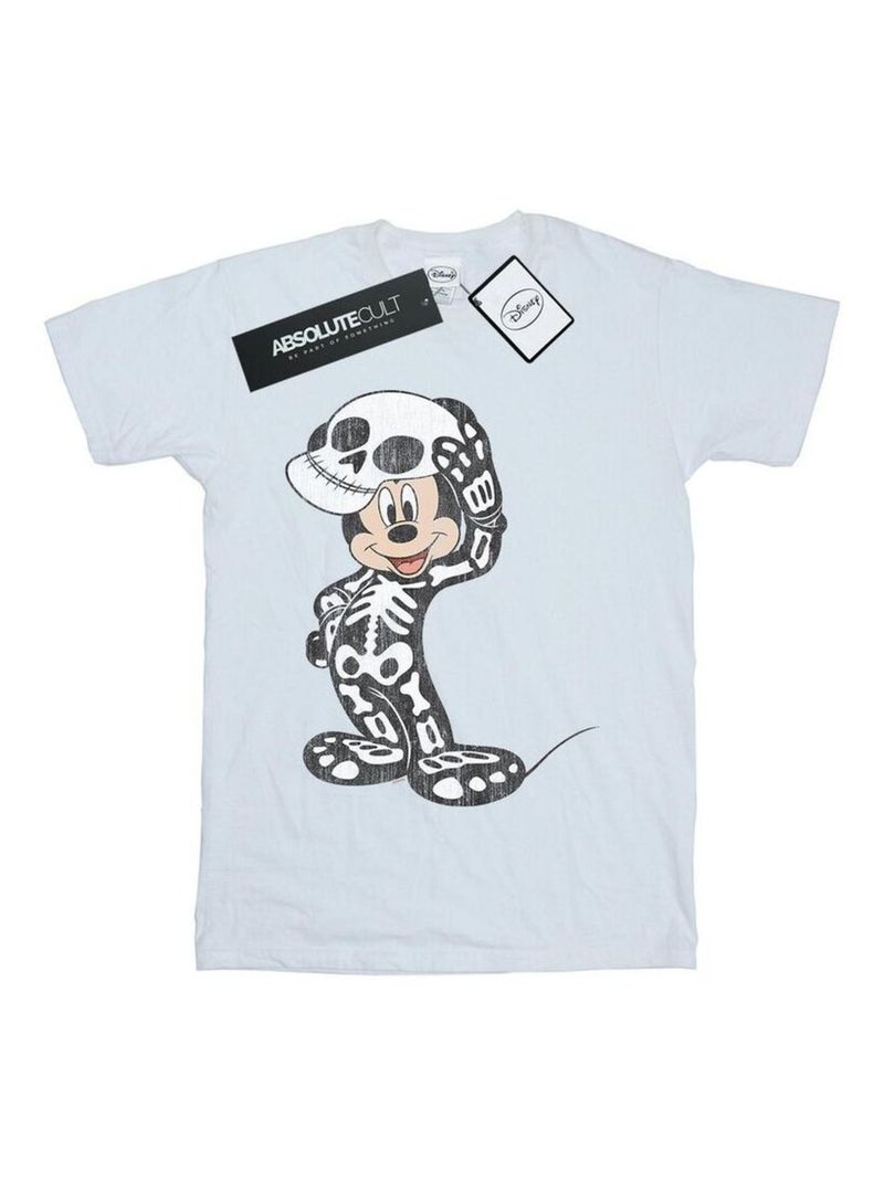 Disney - T-shirt motif Mickey Mouse motif/style Squelette Blanc - Kiabi