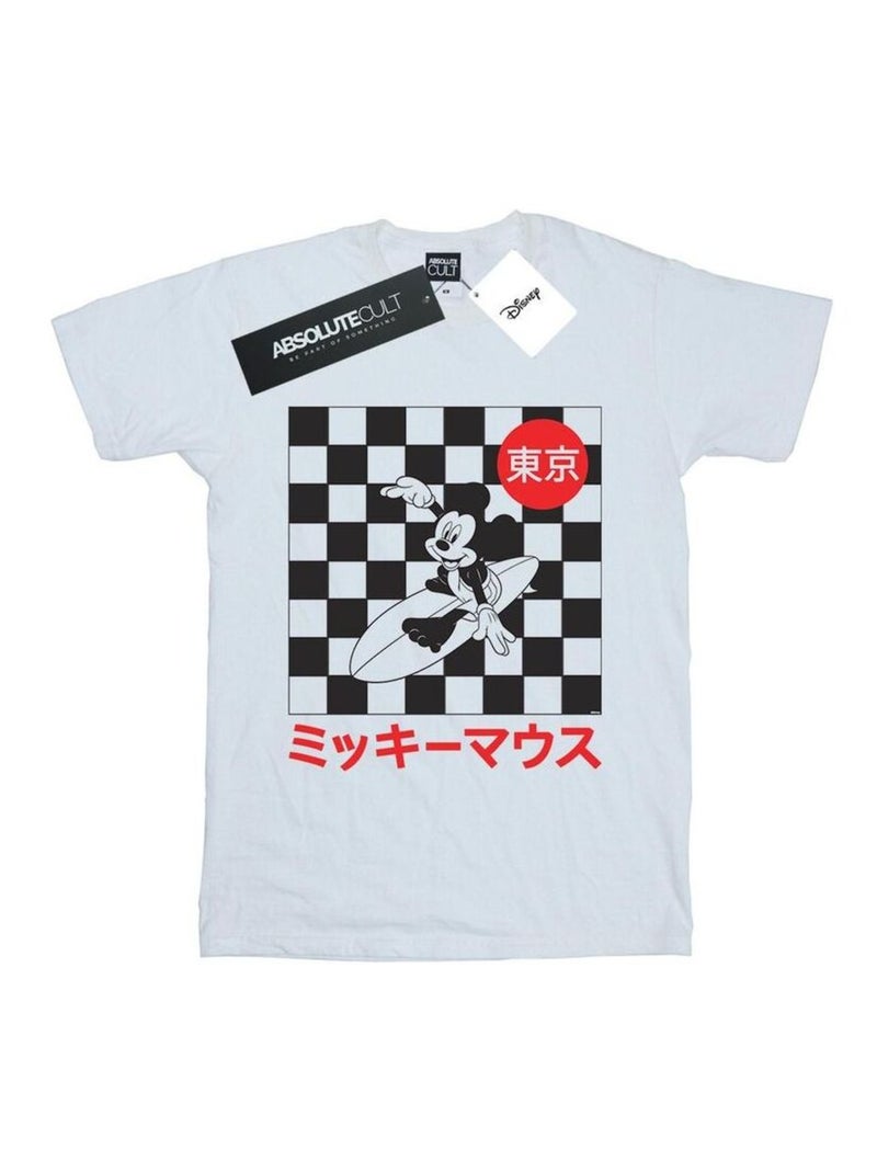 Disney - T-shirt motif Mickey Mouse motif/style Surfeur Blanc - Kiabi