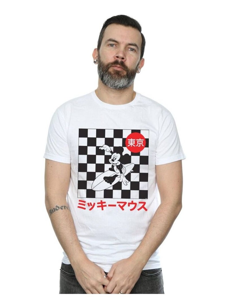 Disney - T-shirt motif Mickey Mouse motif/style Surfeur Blanc - Kiabi