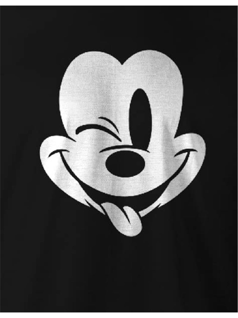 Disney - T-shirt motif Mickey Mouse motif/style visage qui cligne de l´œil (Mickey Mouse) Noir Blanc - Kiabi