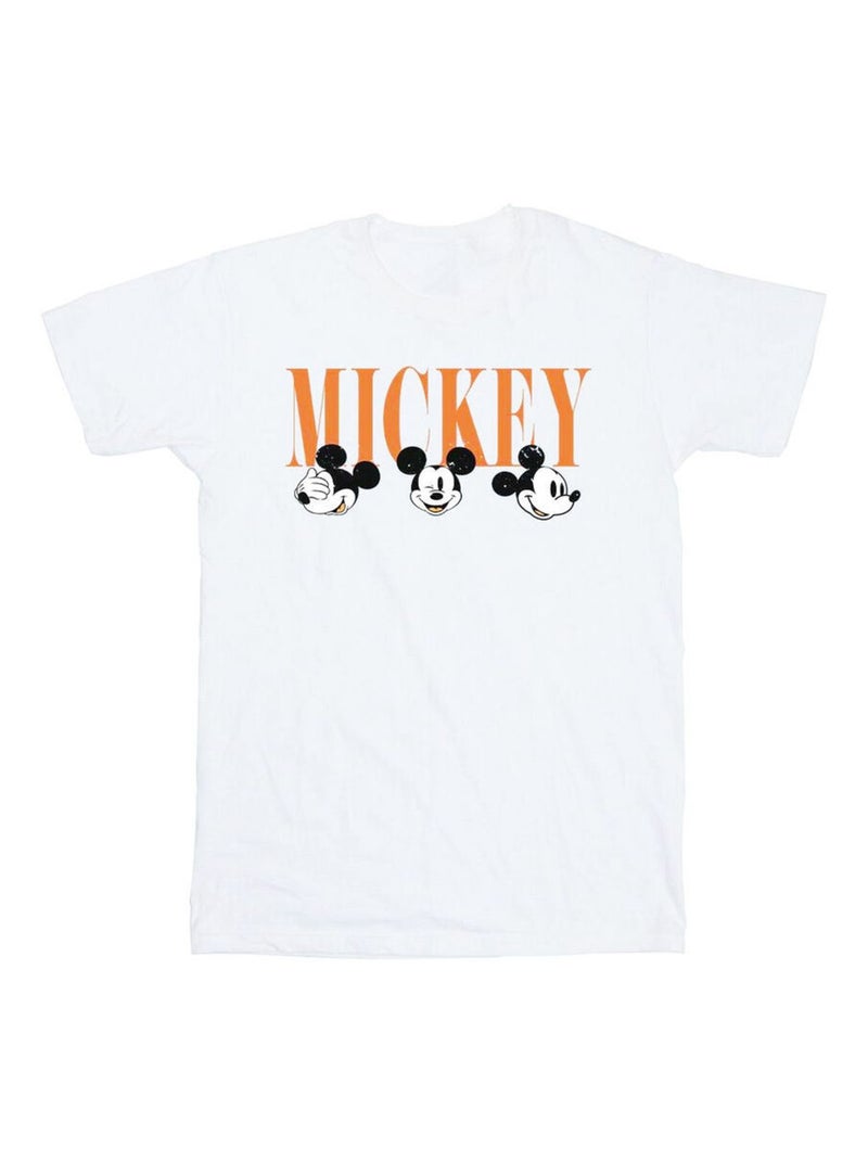 Disney - T-shirt motif Mickey Mouse motif/style visages Blanc - Kiabi