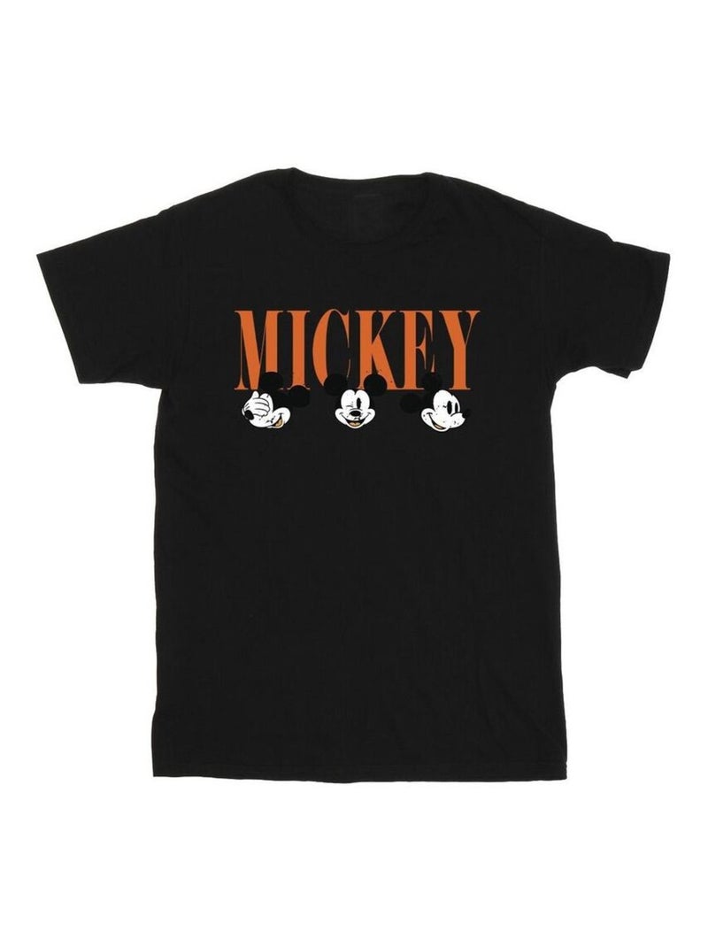 Disney - T-shirt motif Mickey Mouse motif/style visages Noir - Kiabi