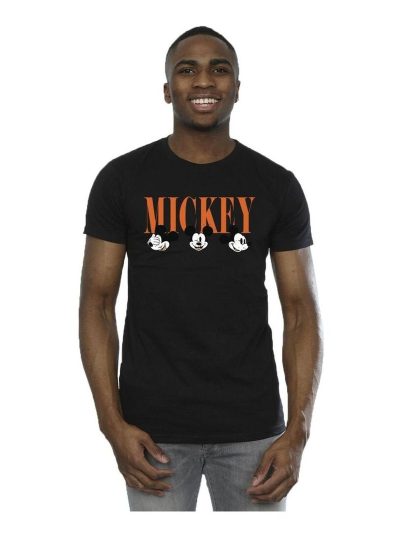 Disney - T-shirt motif Mickey Mouse motif/style visages Noir - Kiabi