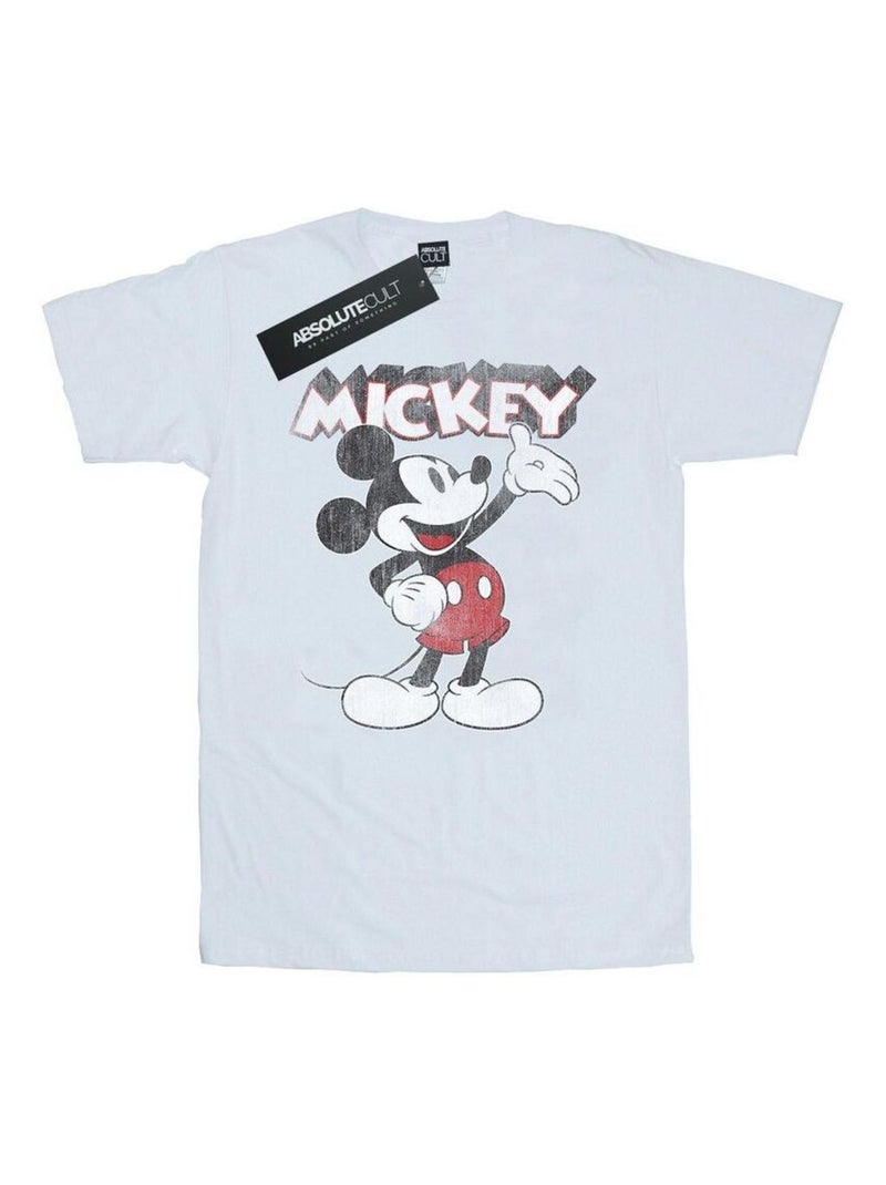 Disney - T-shirt motif Mickey Mouse PRESENTS Blanc - Kiabi