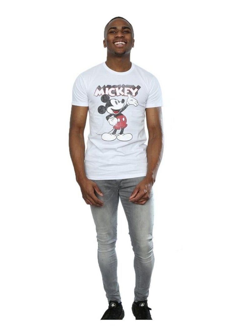 Disney - T-shirt motif Mickey Mouse PRESENTS Blanc - Kiabi