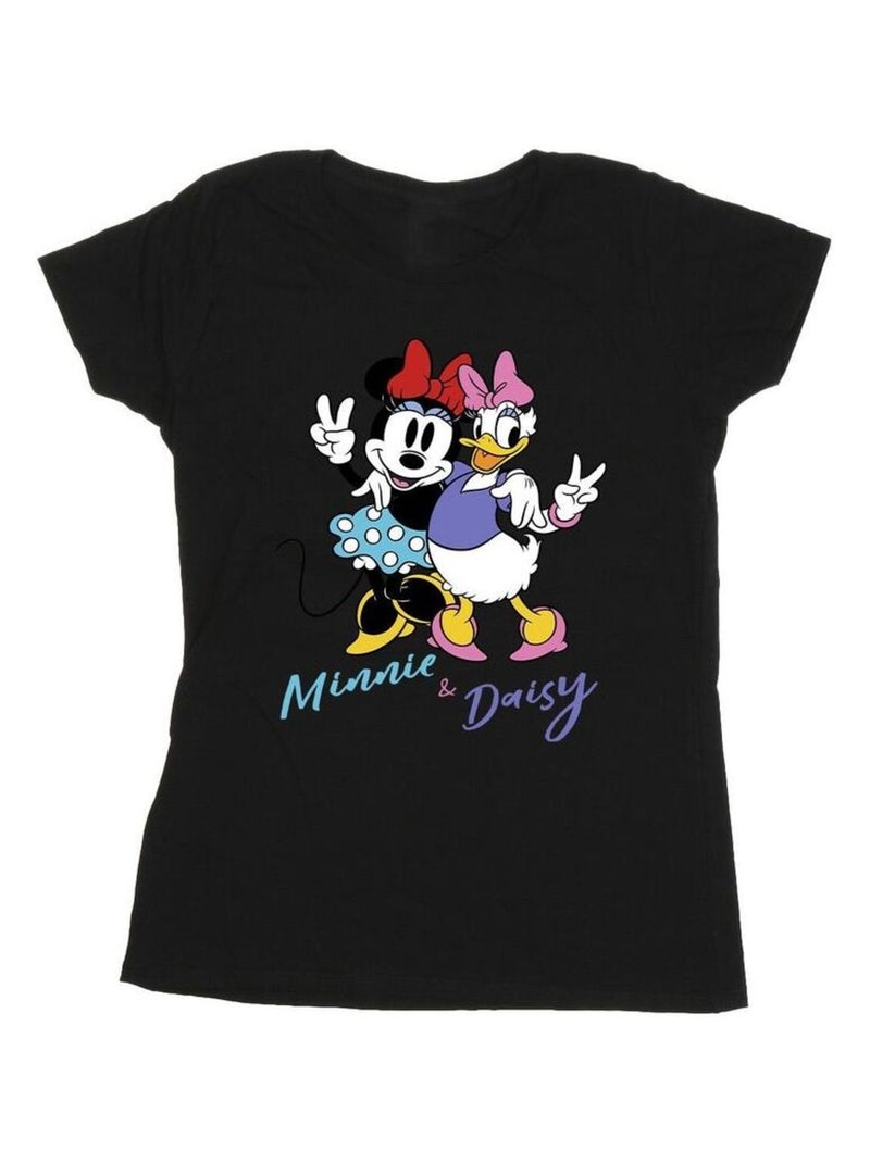 Disney - T-shirt motif Minnie Mouse et Daisy Noir - Kiabi