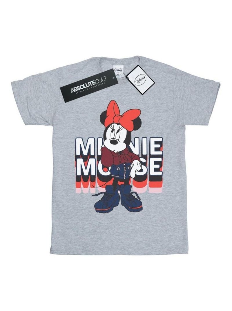 Disney T-shirt motif Minnie Mouse IN HOODIE Gris chiné Femme