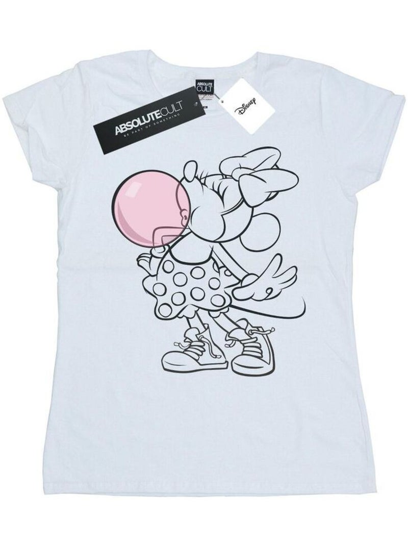 Disney - T-shirt motif Minnie Mouse motif/style Chewing-gum Blanc - Kiabi