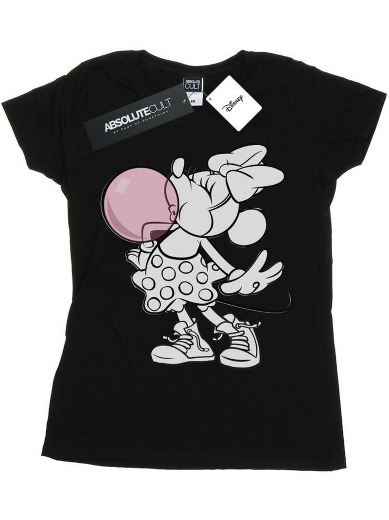 Disney - T-shirt motif Minnie Mouse motif/style Chewing-gum Noir - Kiabi