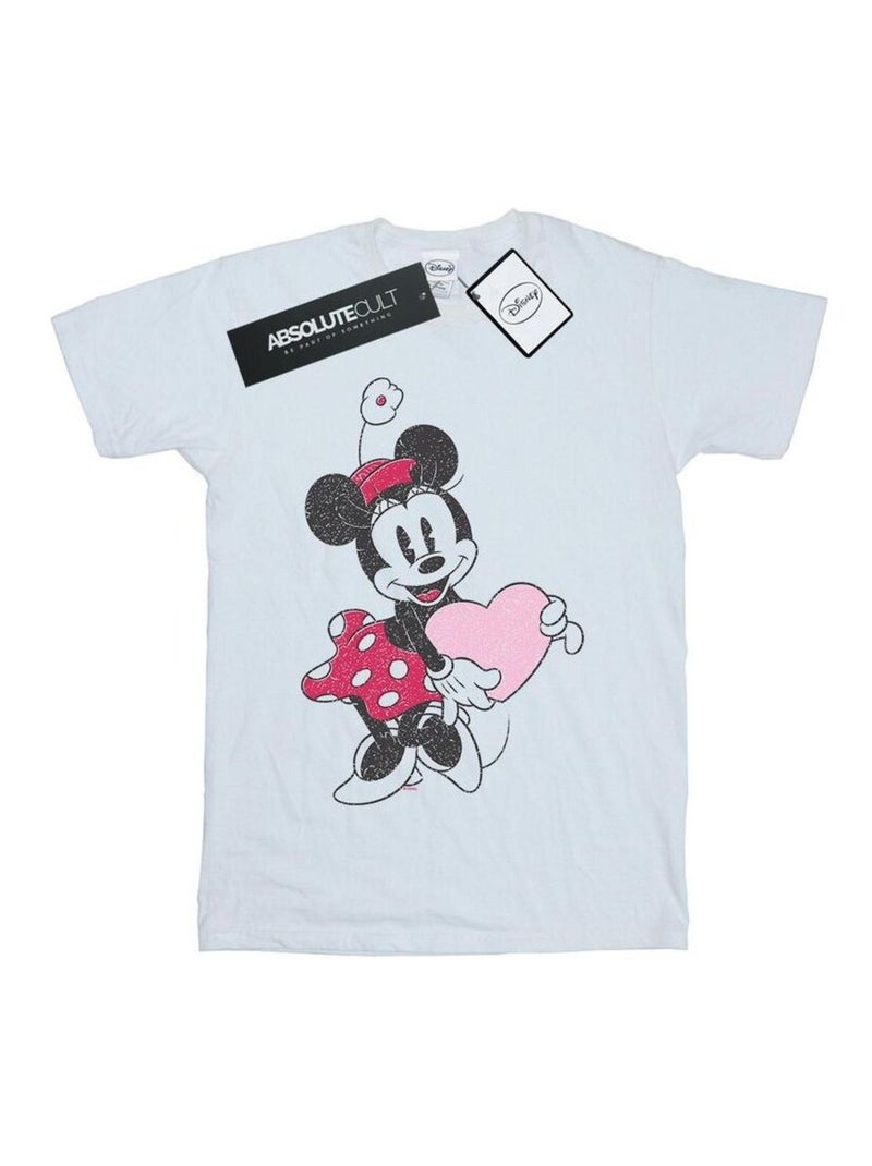 Disney - T-shirt motif Minnie Mouse motif/style Cœur Blanc - Kiabi