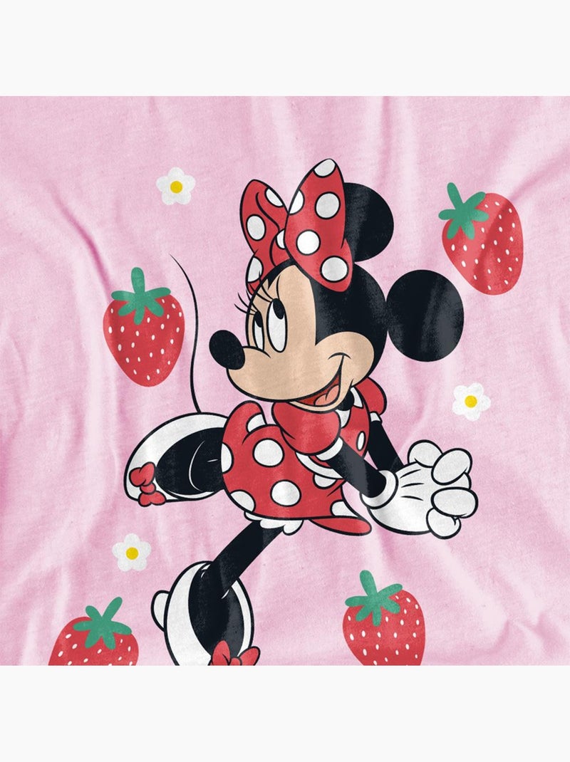 Disney - T-shirt motif Minnie Mouse motif/style fraise (Minnie Mouse) Rose - Kiabi