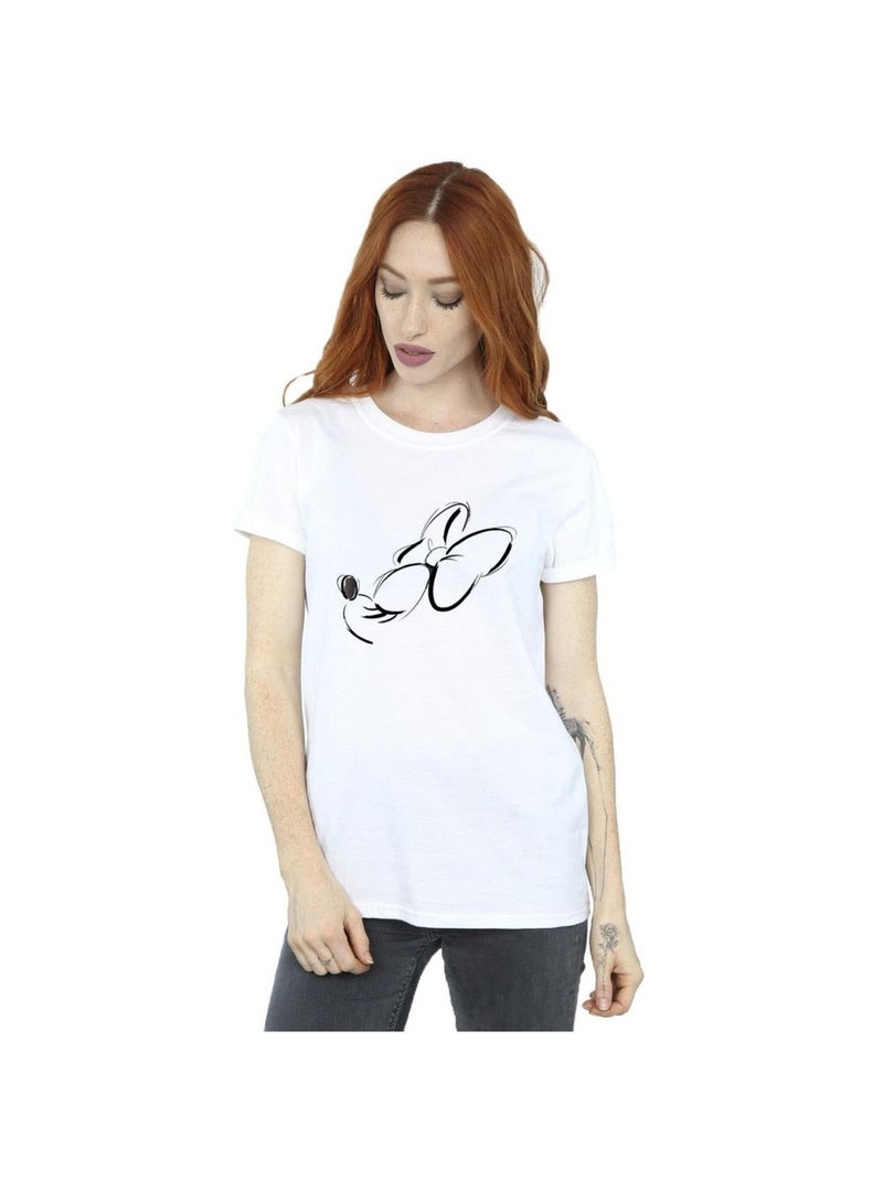 Disney - T-shirt motif Minnie Mouse motif/style Nez en l'air NOSE UP Blanc - Kiabi