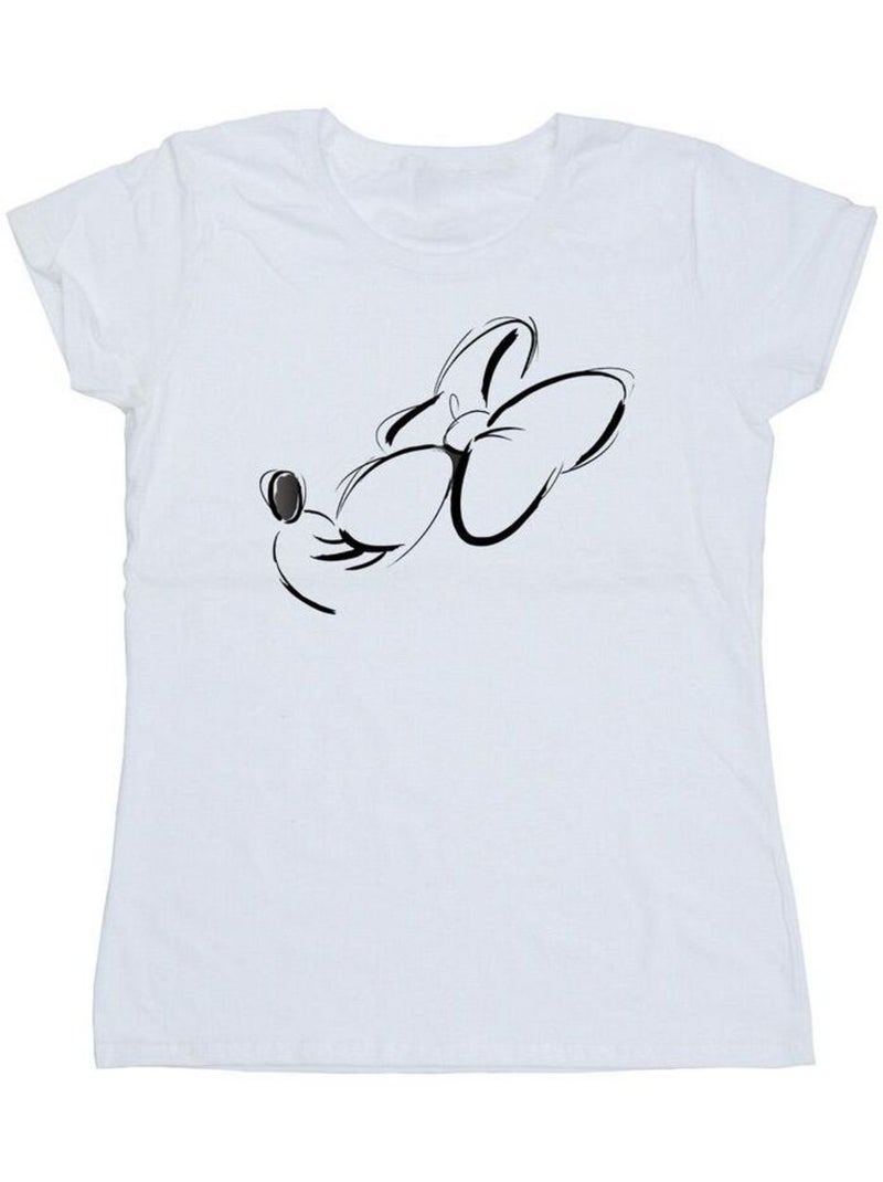 Disney - T-shirt motif Minnie Mouse motif/style Nez en l'air NOSE UP Blanc - Kiabi