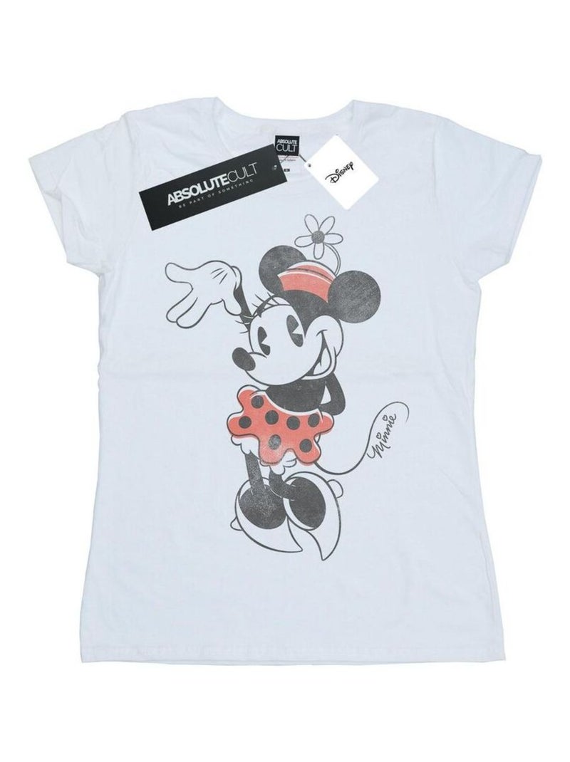 Disney - T-shirt motif Minnie Mouse motif/style ondulé Blanc - Kiabi