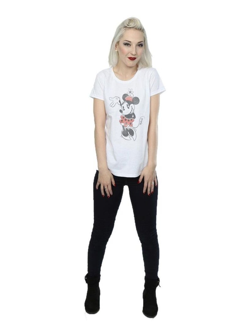 Disney - T-shirt motif Minnie Mouse motif/style ondulé Blanc - Kiabi