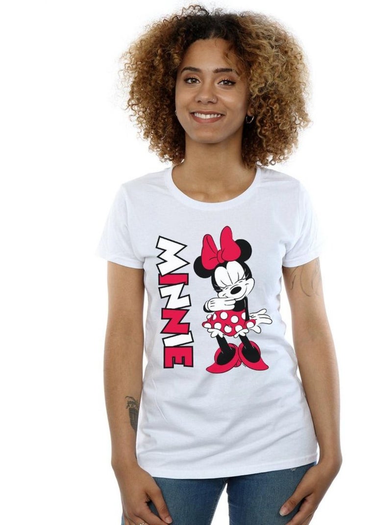 Disney - T-shirt motif Minnie Mouse motif/style Riant Blanc - Kiabi