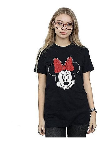 Disney - T-shirt motif Minnie Mouse motif/style Tête (Minnie Mouse)