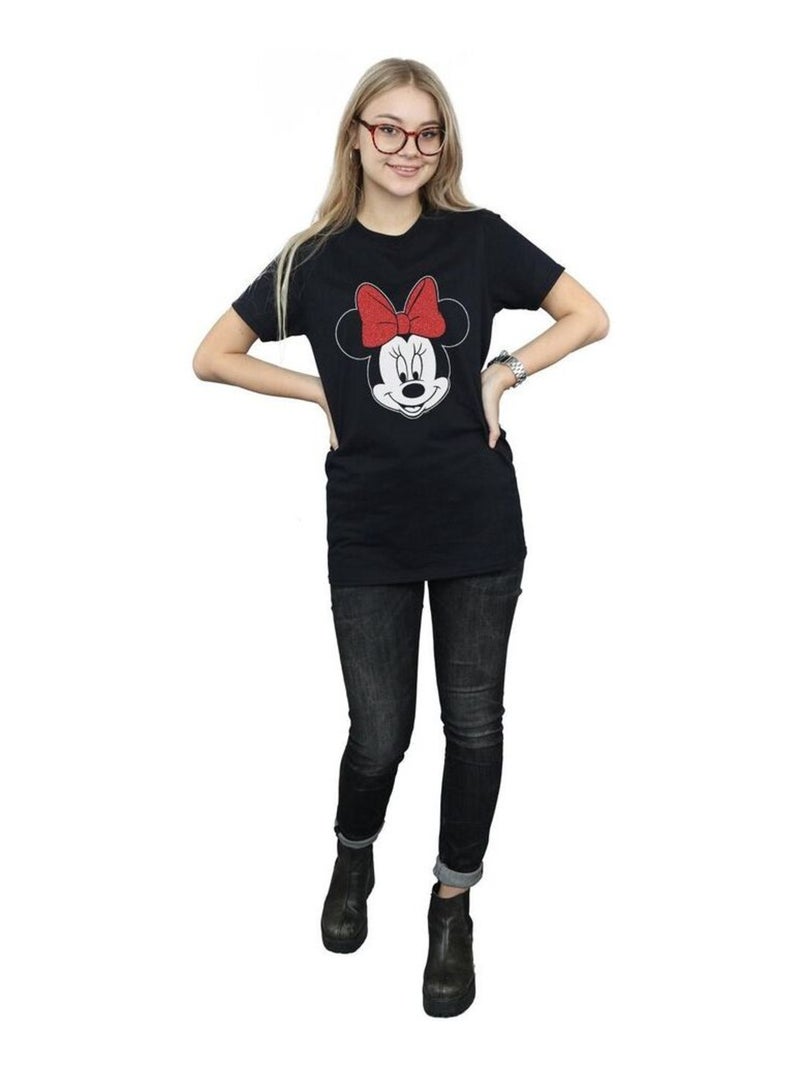 Disney - T-shirt motif Minnie Mouse motif/style Tête (Minnie Mouse) Noir - Kiabi