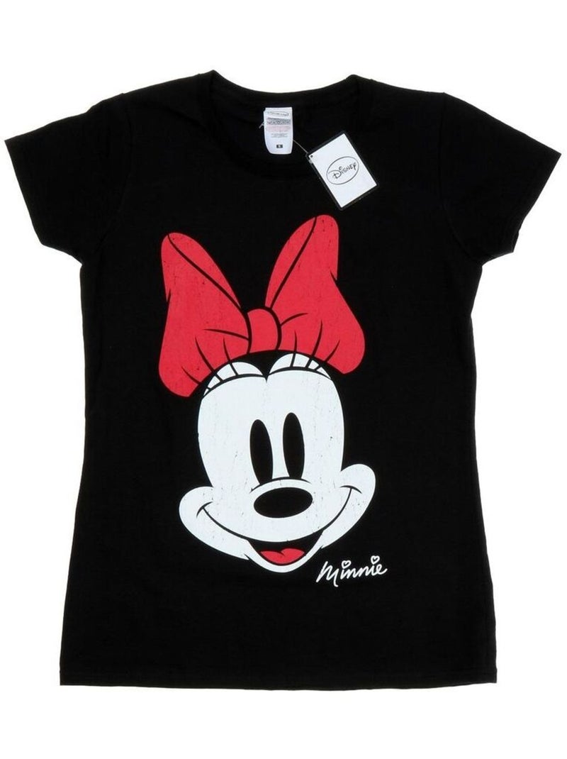 Disney - T-shirt motif Minnie Mouse motif/style visage Noir - Kiabi