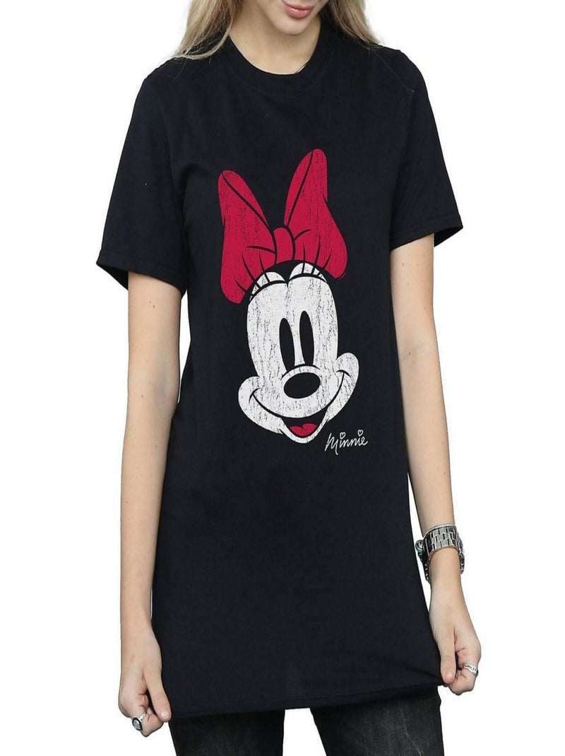 Disney - T-shirt motif Minnie Mouse style usé (Minnie Mouse) Noir - Kiabi