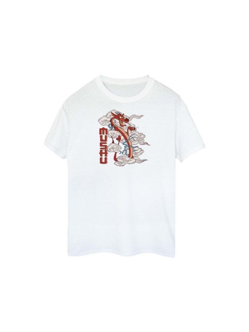 Disney - T-shirt motif Mulan et Mushu motif/style Dragon Blanc - Kiabi