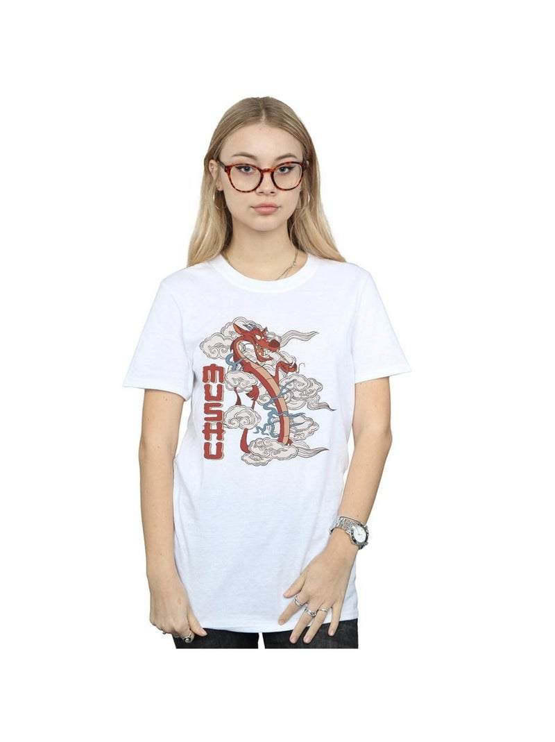 Disney - T-shirt motif Mulan et Mushu motif/style Dragon Blanc - Kiabi
