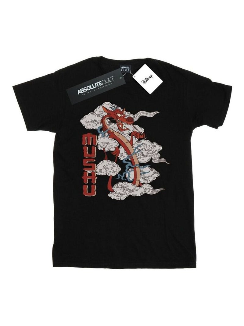 Disney - T-shirt motif Mulan et Mushu motif/style Dragon Noir - Kiabi