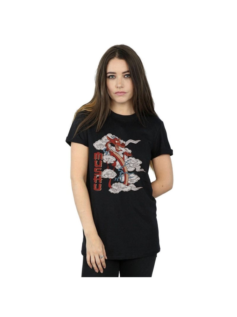 Disney - T-shirt motif Mulan et Mushu motif/style Dragon Noir - Kiabi