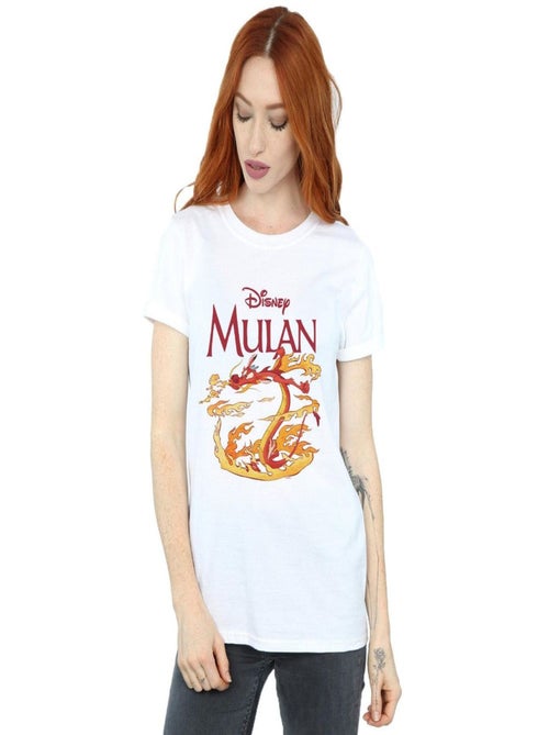 Disney - T-shirt motif Mulan et Mushu motif/style Orange DRAGON FIRE - Kiabi