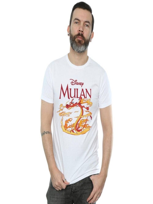 Disney - T-shirt motif Mulan et Mushu motif/style Orange DRAGON FIRE - Kiabi
