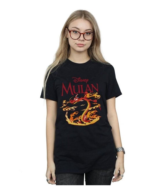 Disney - T-shirt motif Mulan et Mushu motif/style Orange DRAGON FIRE - Kiabi
