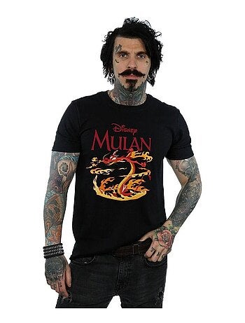 Disney - T-shirt motif Mulan et Mushu motif/style Orange DRAGON FIRE