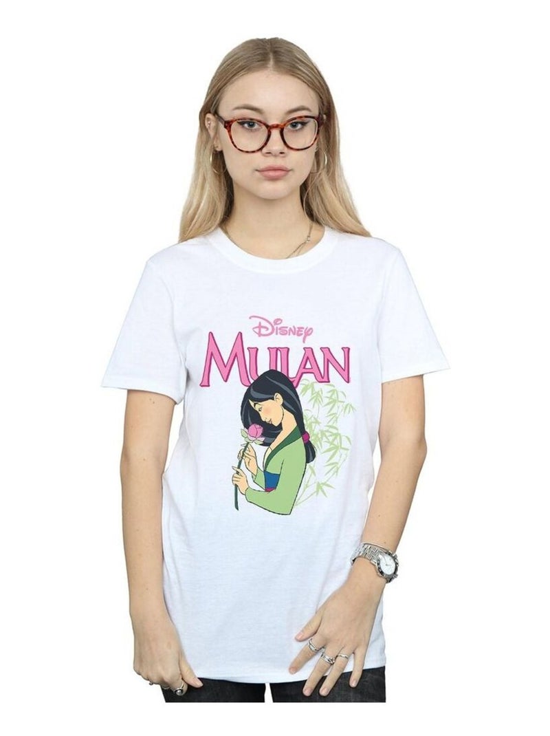 Disney - T-shirt motif Mulan motif/style Magnolia Blanc - Kiabi