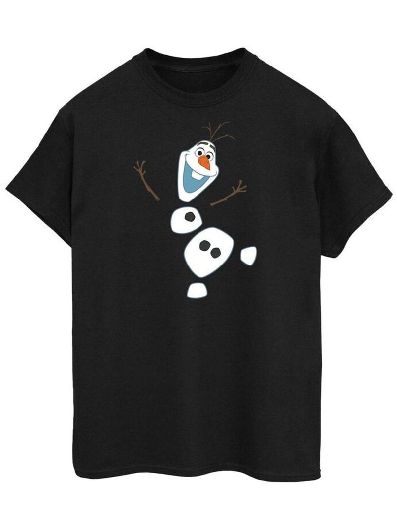 Disney - T-shirt motif Olaf motif/style Déconstruit La Reine des Neiges Noir - Kiabi