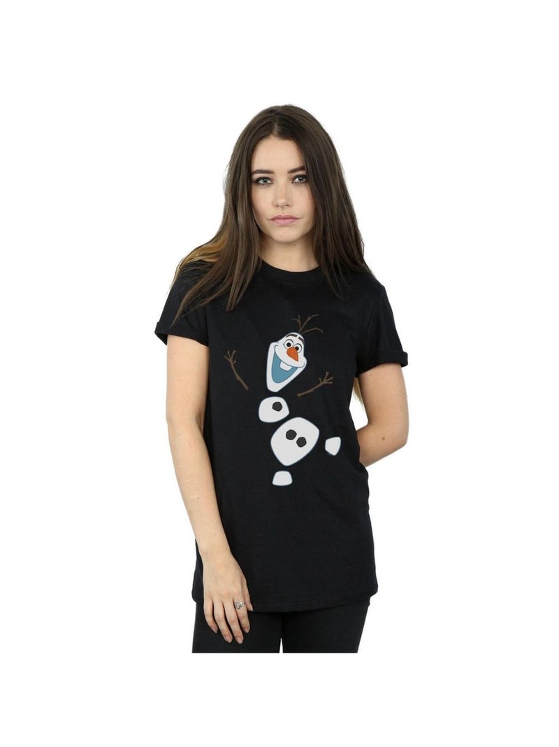 Disney - T-shirt motif Olaf motif/style Déconstruit La Reine des Neiges Noir - Kiabi