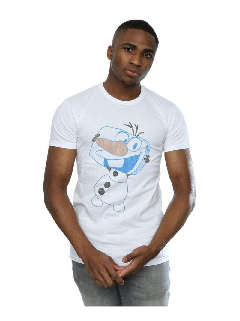 Disney - T-shirt motif Olaf motif/style Glaçon FROZEN Blanc - Kiabi