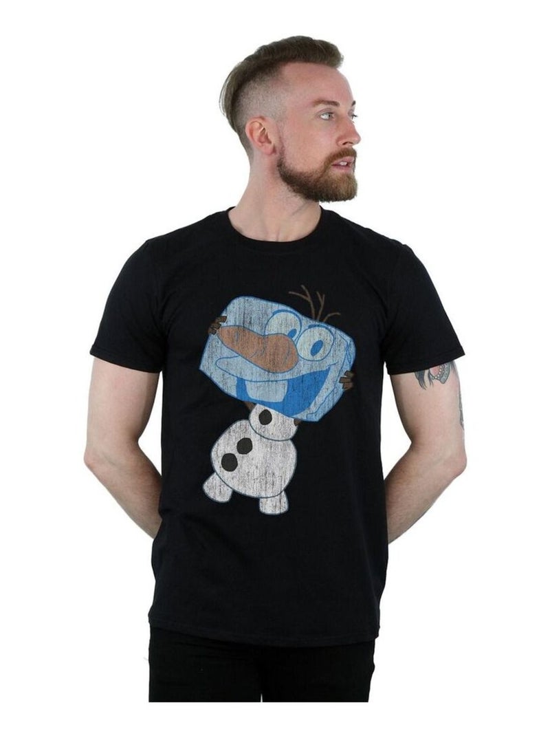 Disney - T-shirt motif Olaf motif/style Glaçon FROZEN Noir - Kiabi