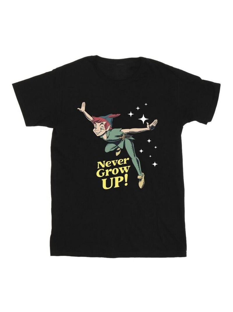 Disney - T-shirt motif Peter Pan NEVER GROW UP Noir - Kiabi