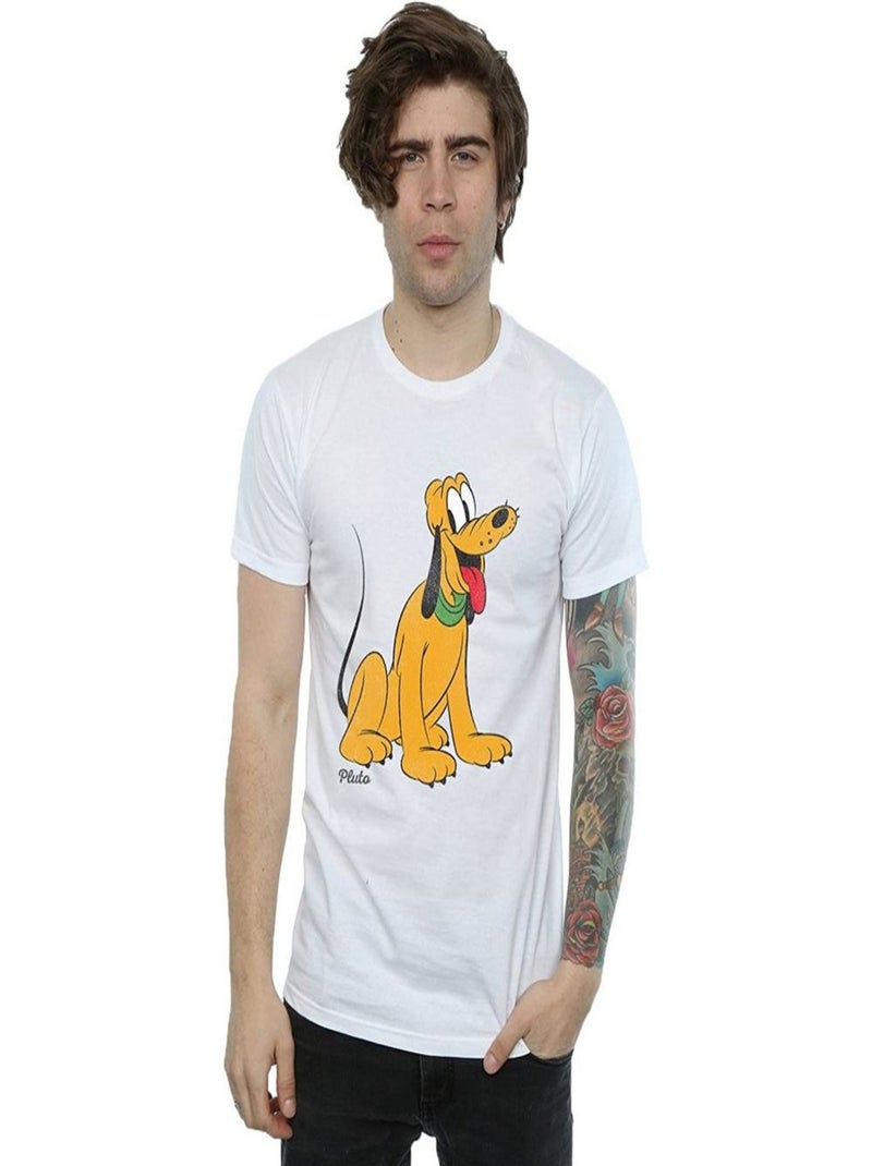 Disney - T-shirt motif Pluto CLASSIC (Pluto) Blanc - Kiabi