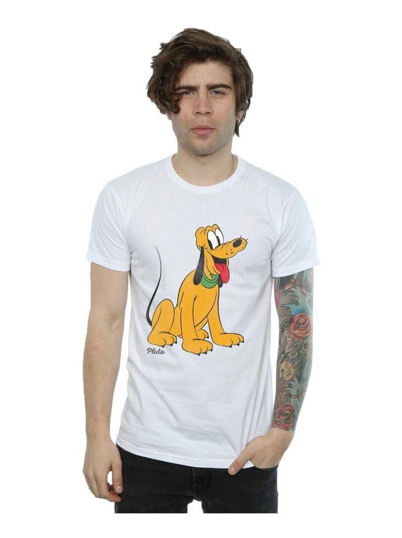 Disney - T-shirt motif Pluto CLASSIC (Pluto) Blanc - Kiabi