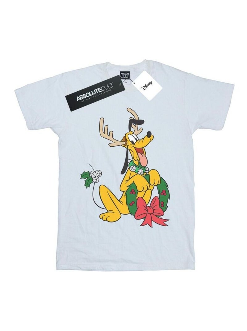 Disney - T-shirt motif Pluto motif/style Renne Blanc - Kiabi