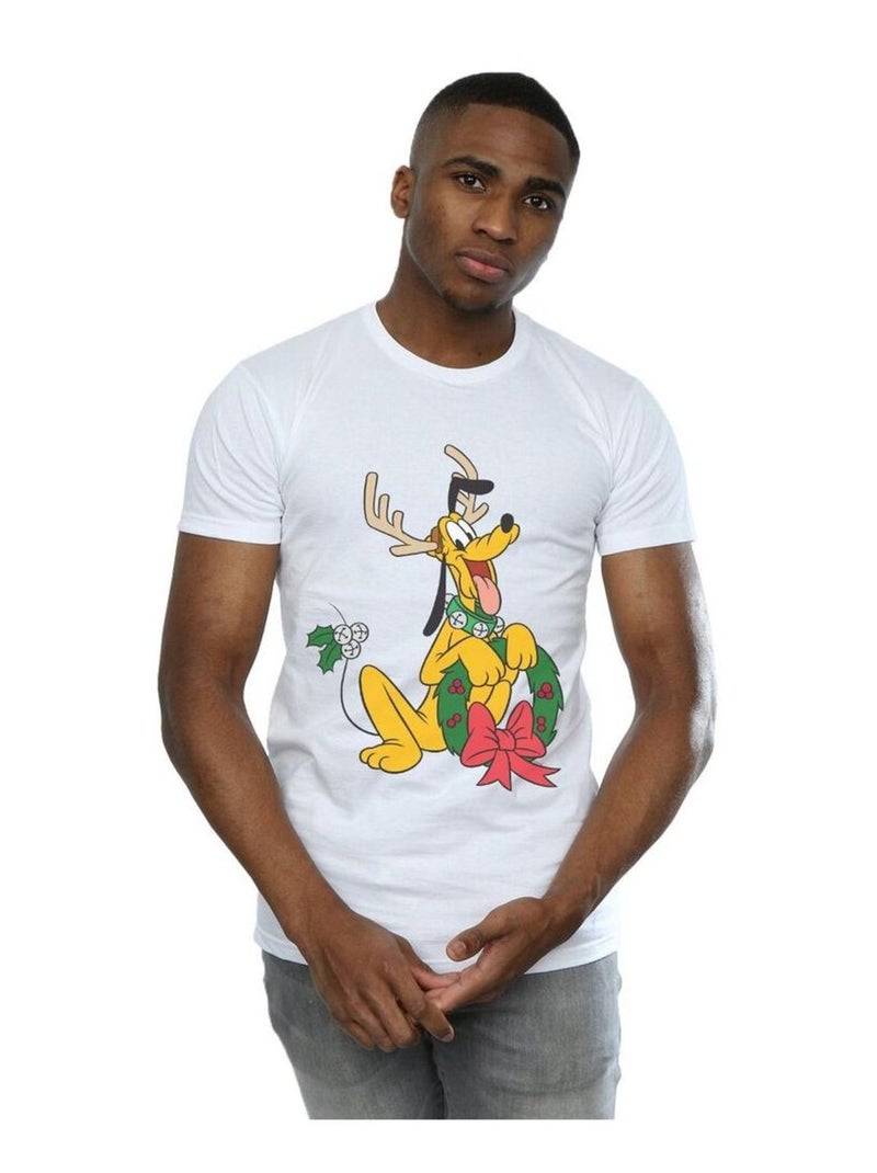 Disney - T-shirt motif Pluto motif/style Renne Blanc - Kiabi