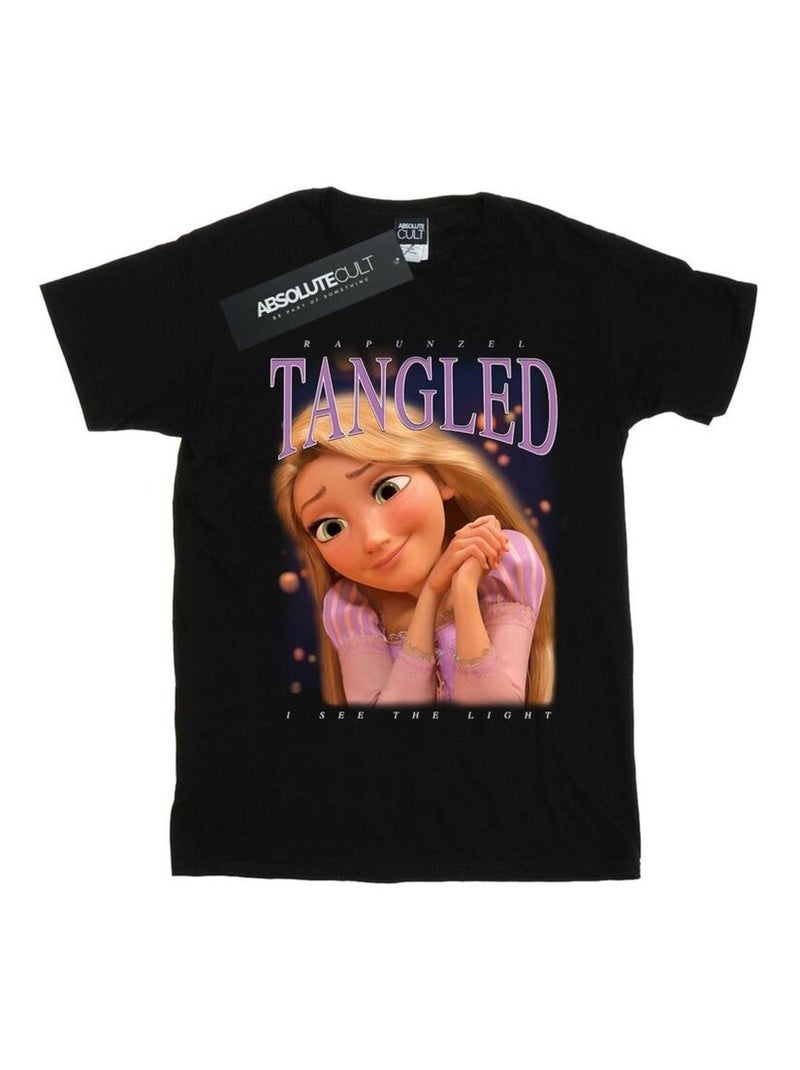 Disney - T-shirt motif Raiponce motif/style Montage Raiponce Noir - Kiabi
